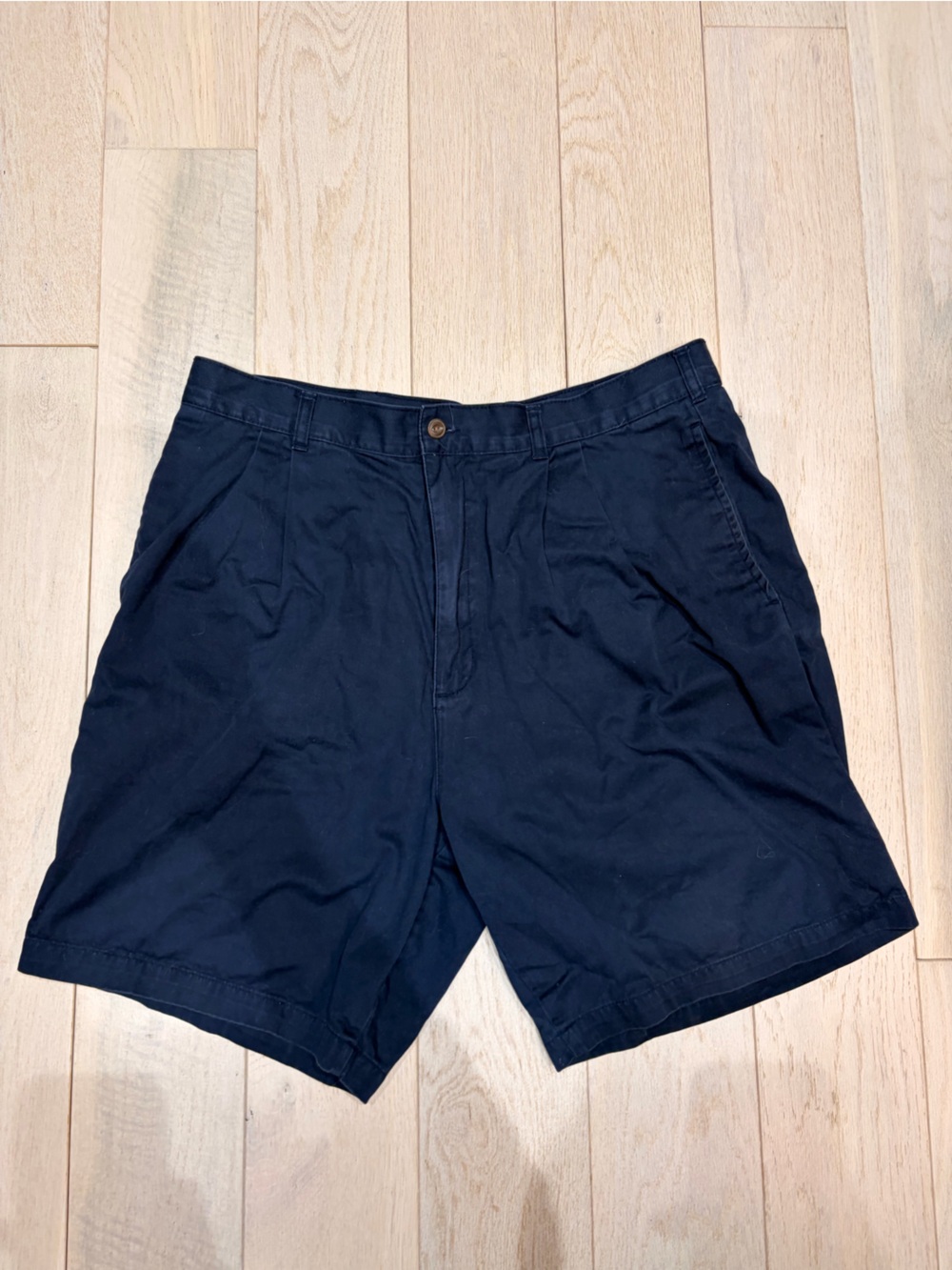 Chaps by Ralph Lauren Navy Pleated Chino Shorts Mens size 36